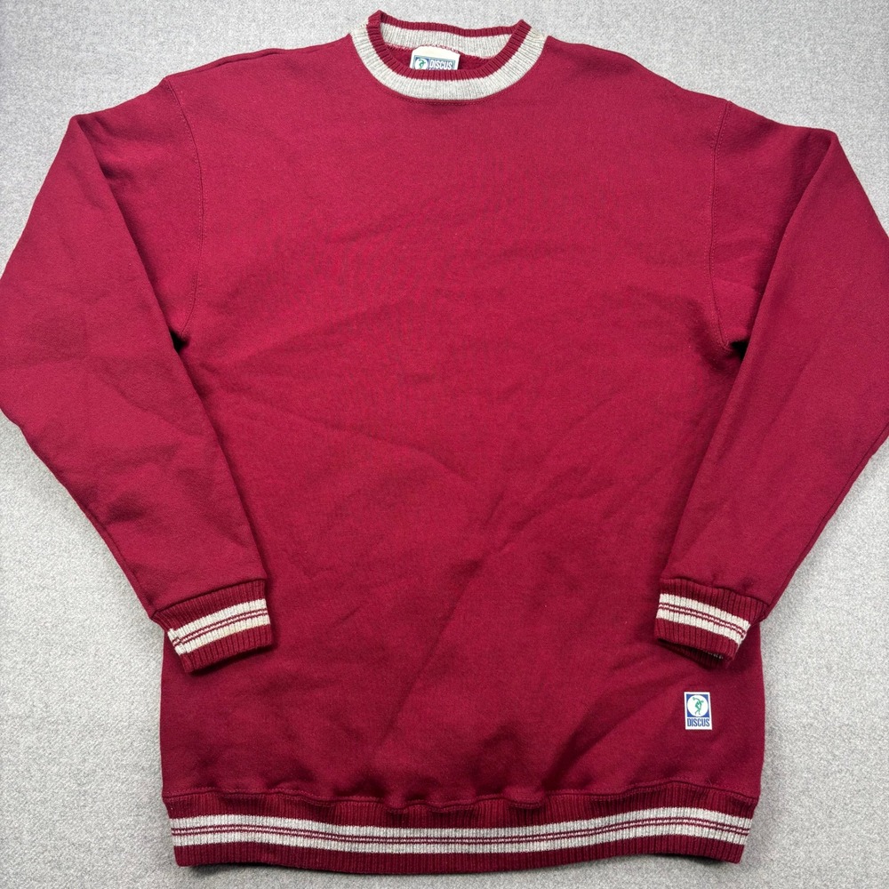 Vintage‎ 80s Discus Athletic Burgundy Crewneck Sweatshirt Mens M Made in USA